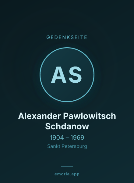 Gedenkportrait von Alexander Pawlowitsch Schdanow