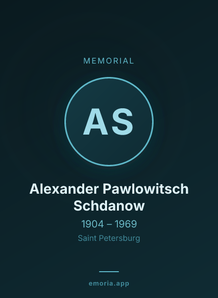 Memorial portrait of Alexander Pawlowitsch Schdanow
