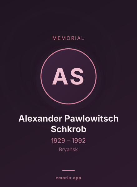 Memorial portrait of Alexander Pawlowitsch Schkrob