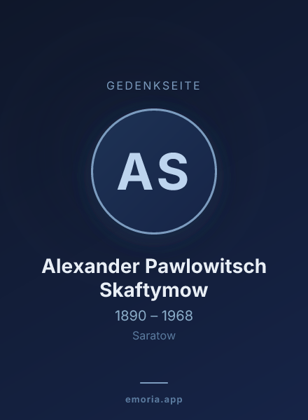 Gedenkportrait von Alexander Pawlowitsch Skaftymow