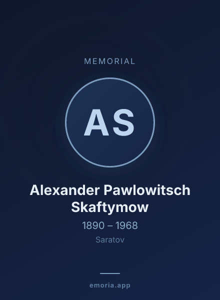 Memorial portrait of Alexander Pawlowitsch Skaftymow