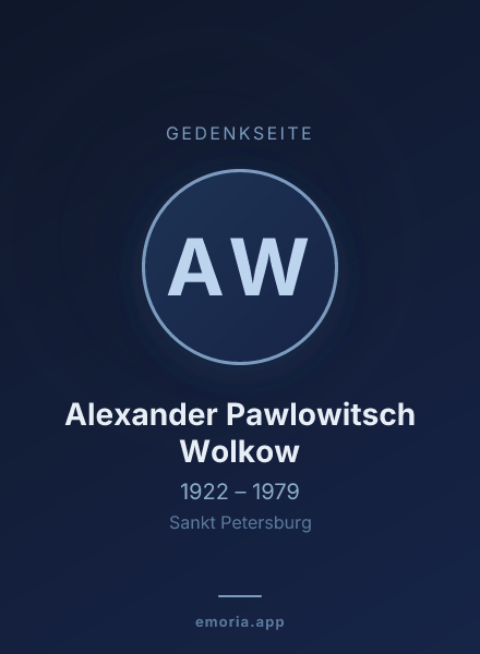 Gedenkportrait von Alexander Pawlowitsch Wolkow