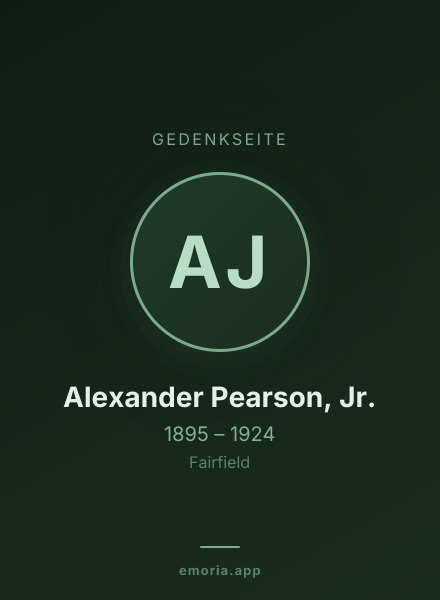 Gedenkportrait von Alexander Pearson, Jr.