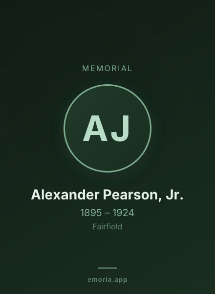 Memorial portrait of Alexander Pearson, Jr.