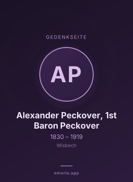 Gedenkportrait von Alexander Peckover, 1st Baron Peckover