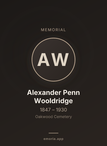 Memorial portrait of Alexander Penn Wooldridge