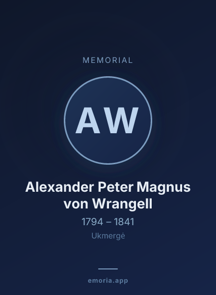 Memorial portrait of Alexander Peter Magnus von Wrangell