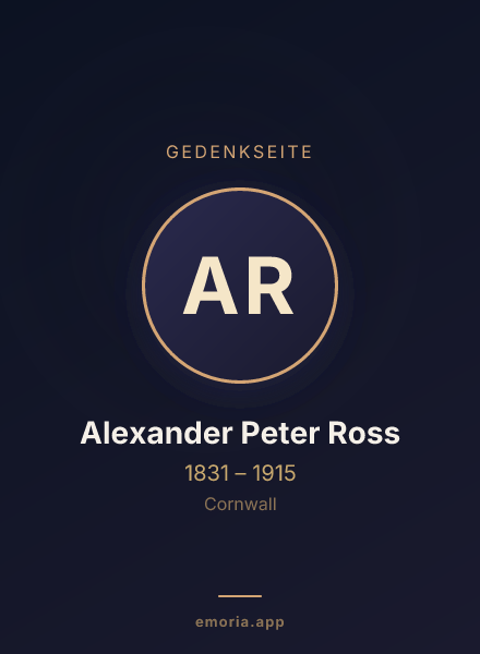 Gedenkportrait von Alexander Peter Ross