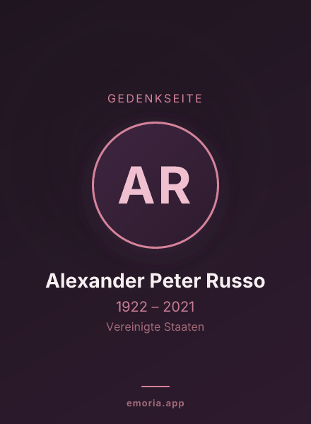 Gedenkportrait von Alexander Peter Russo