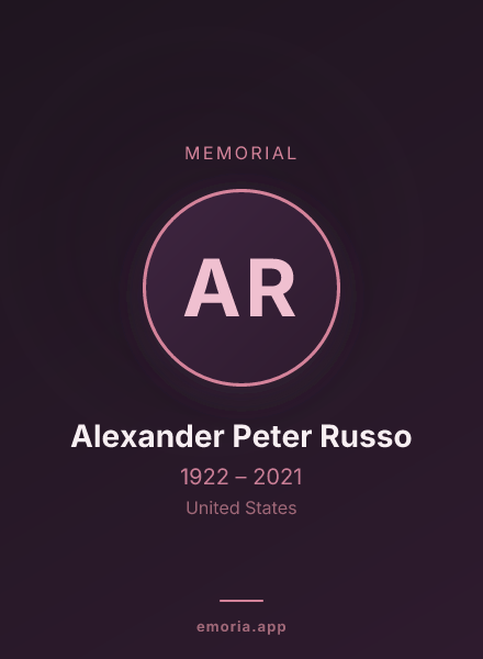 Memorial portrait of Alexander Peter Russo