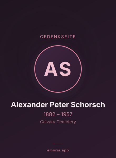 Gedenkportrait von Alexander Peter Schorsch