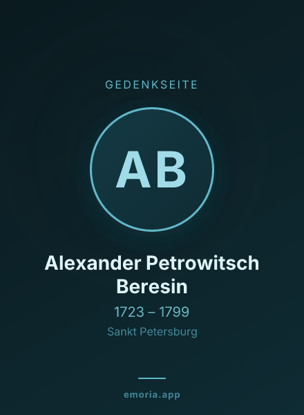 Gedenkportrait von Alexander Petrowitsch Beresin