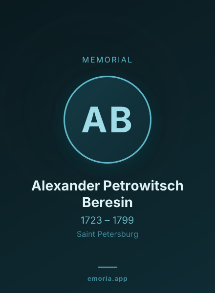 Memorial portrait of Alexander Petrowitsch Beresin