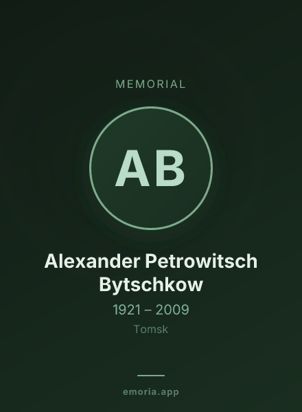 Memorial portrait of Alexander Petrowitsch Bytschkow