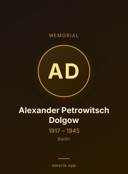 Memorial portrait of Alexander Petrowitsch Dolgow