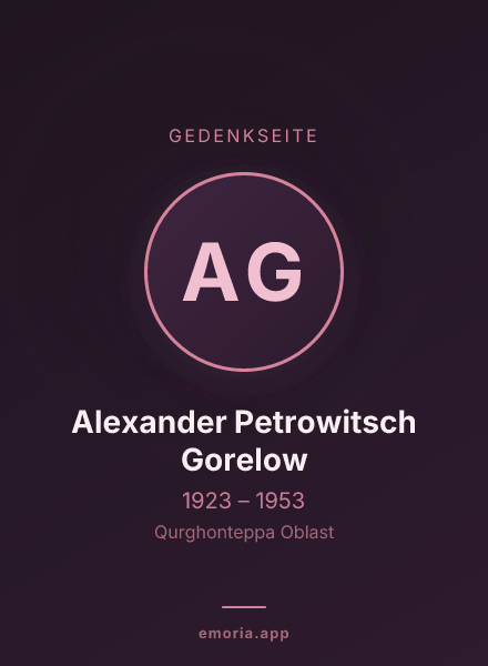 Gedenkportrait von Alexander Petrowitsch Gorelow