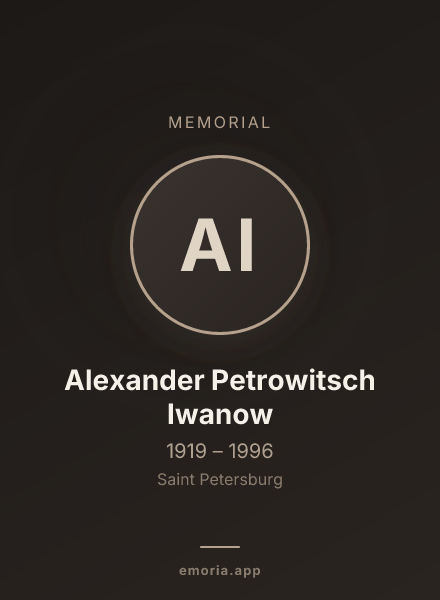 Memorial portrait of Alexander Petrowitsch Iwanow