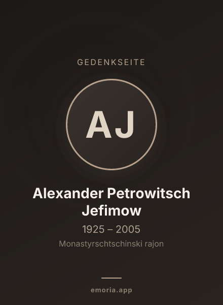 Gedenkportrait von Alexander Petrowitsch Jefimow
