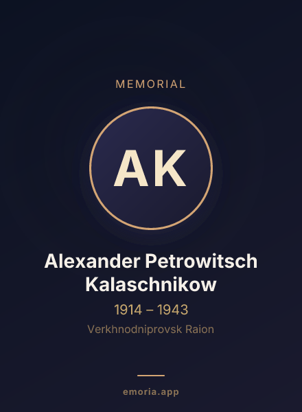 Memorial portrait of Alexander Petrowitsch Kalaschnikow