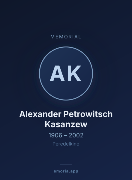 Memorial portrait of Alexander Petrowitsch Kasanzew