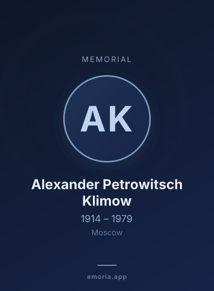 Memorial portrait of Alexander Petrowitsch Klimow