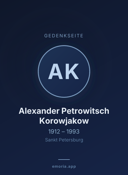 Gedenkportrait von Alexander Petrowitsch Korowjakow
