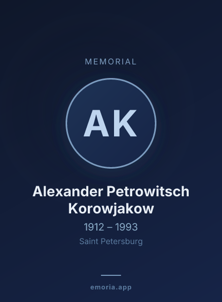 Memorial portrait of Alexander Petrowitsch Korowjakow