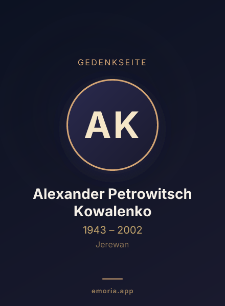 Gedenkportrait von Alexander Petrowitsch Kowalenko