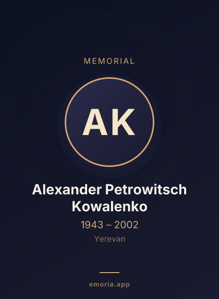 Memorial portrait of Alexander Petrowitsch Kowalenko