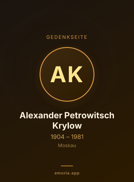 Gedenkportrait von Alexander Petrowitsch Krylow