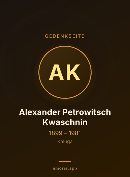 Gedenkportrait von Alexander Petrowitsch Kwaschnin