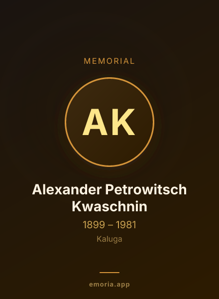 Memorial portrait of Alexander Petrowitsch Kwaschnin