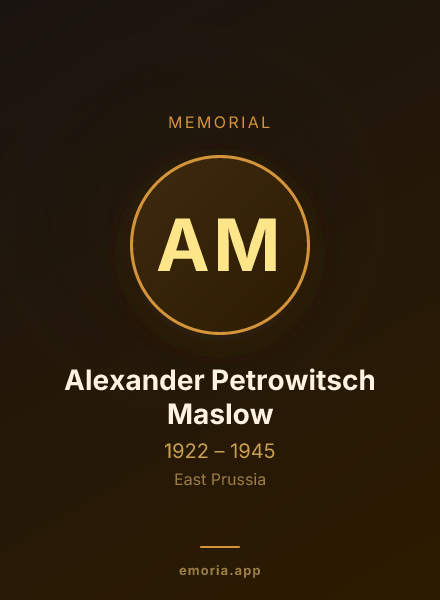 Memorial portrait of Alexander Petrowitsch Maslow