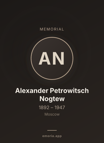 Memorial portrait of Alexander Petrowitsch Nogtew