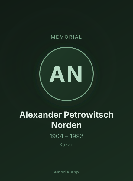 Memorial portrait of Alexander Petrowitsch Norden