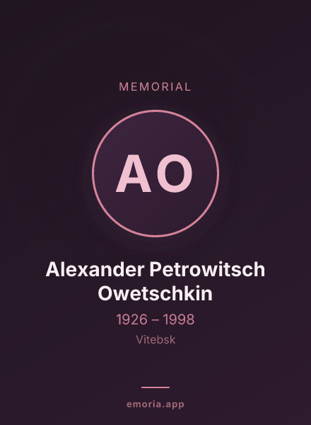 Memorial portrait of Alexander Petrowitsch Owetschkin