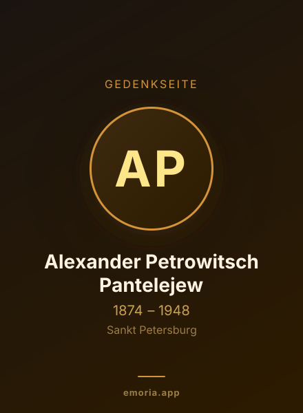 Gedenkportrait von Alexander Petrowitsch Pantelejew