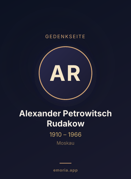 Gedenkportrait von Alexander Petrowitsch Rudakow
