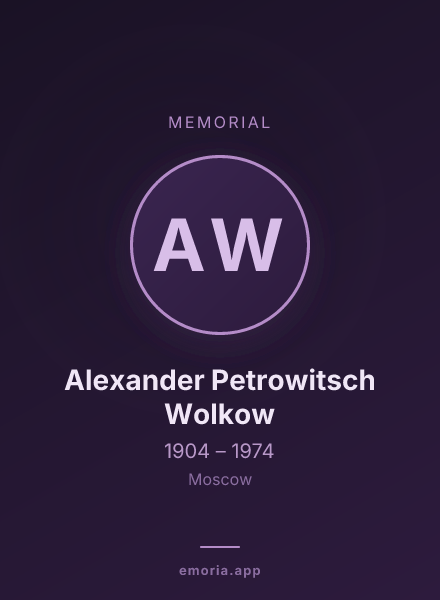 Memorial portrait of Alexander Petrowitsch Wolkow