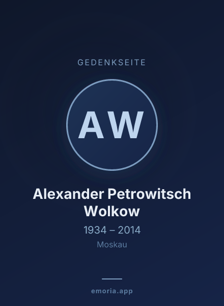 Gedenkportrait von Alexander Petrowitsch Wolkow
