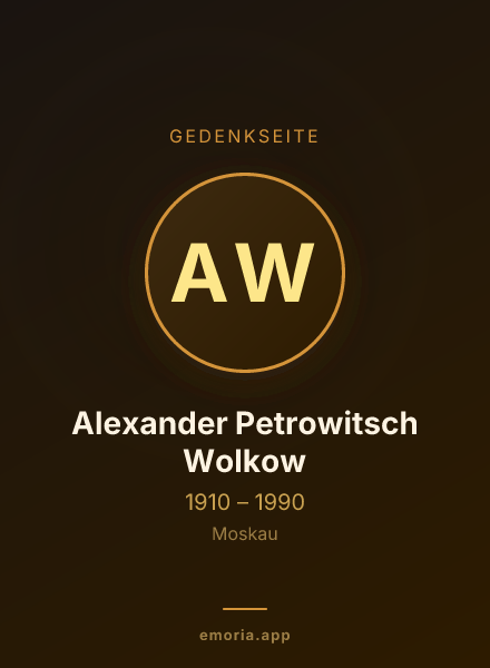 Gedenkportrait von Alexander Petrowitsch Wolkow