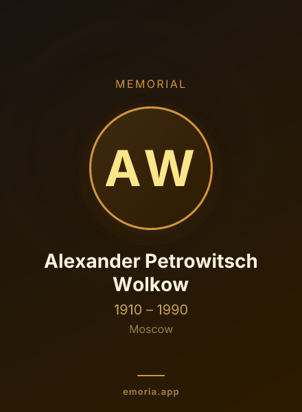 Memorial portrait of Alexander Petrowitsch Wolkow
