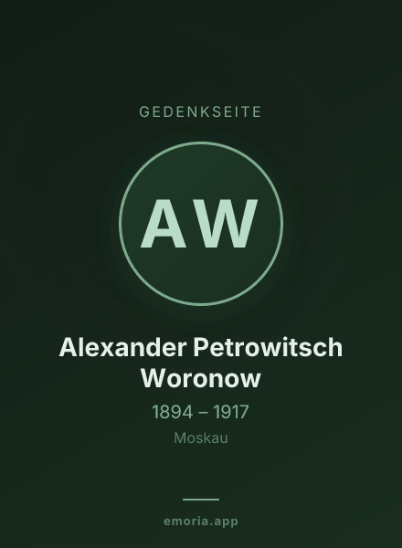 Gedenkportrait von Alexander Petrowitsch Woronow
