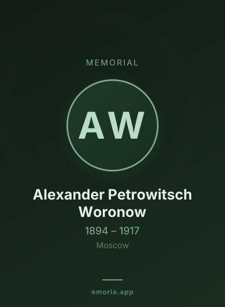 Memorial portrait of Alexander Petrowitsch Woronow