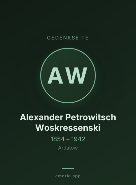 Gedenkportrait von Alexander Petrowitsch Woskressenski