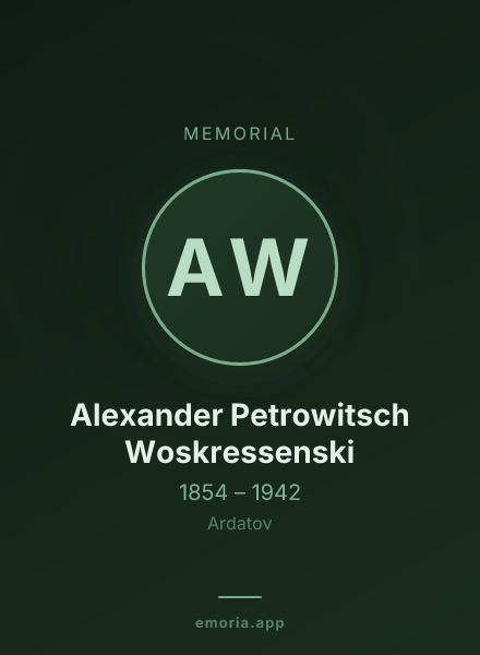 Memorial portrait of Alexander Petrowitsch Woskressenski