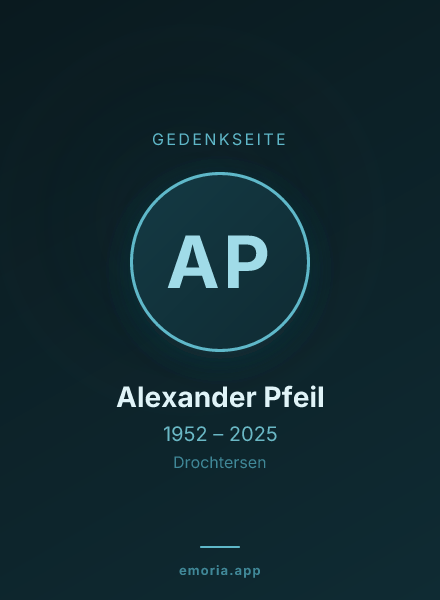 Gedenkportrait von Alexander Pfeil