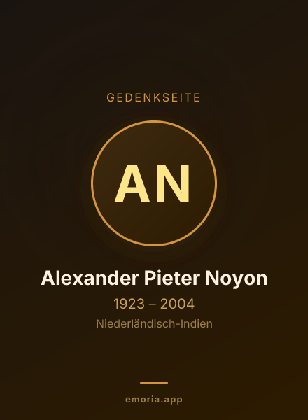 Gedenkportrait von Alexander Pieter Noyon