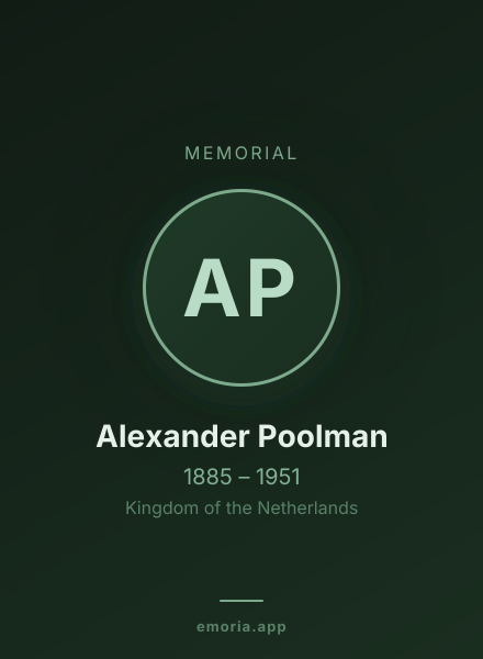 Memorial portrait of Alexander Poolman