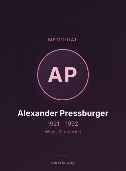 Memorial portrait of Alexander Pressburger